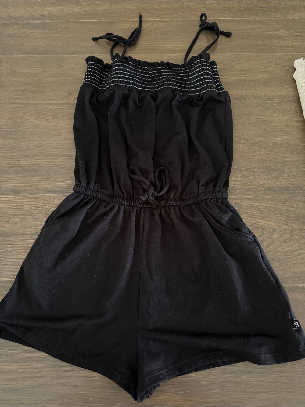 Girls Black PixieLane Romper with Elastic Waist
